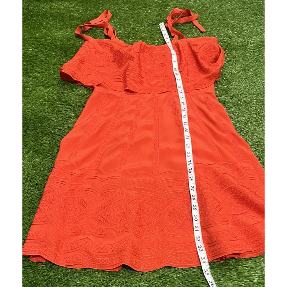 PARKER Nia Orange Silk Embroidered Lace Popover Party Dress Small NEW $398 - Picture 6 of 13